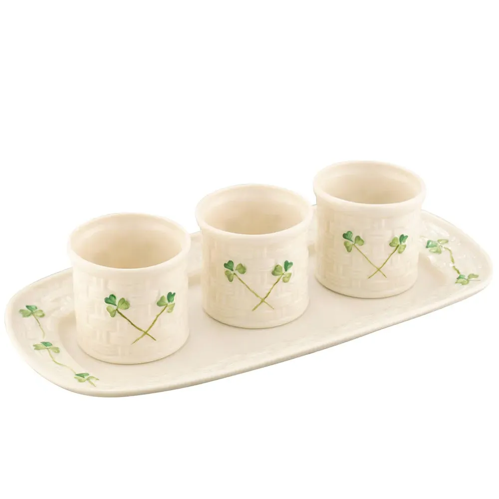 Shamrock Tapas Set with Tray - White