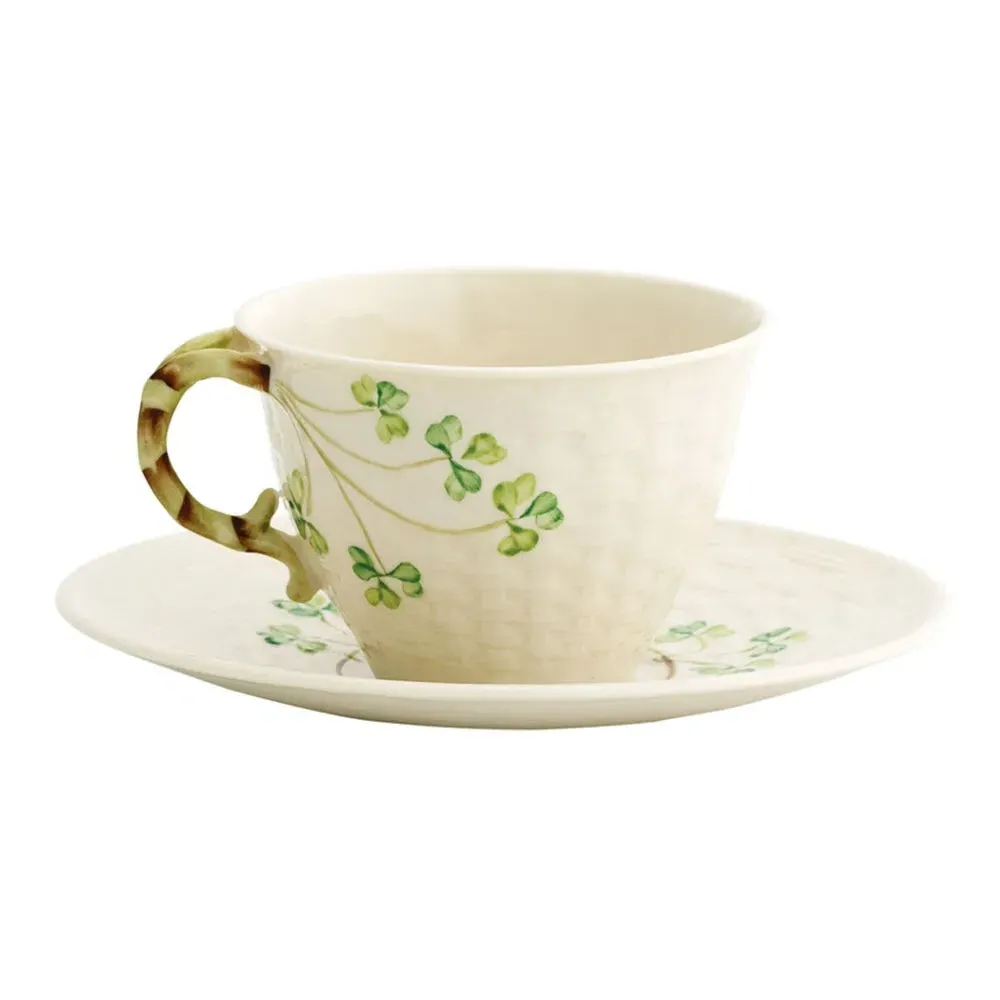 Shamrock Tea Cup and Saucer - White, Porcelain product