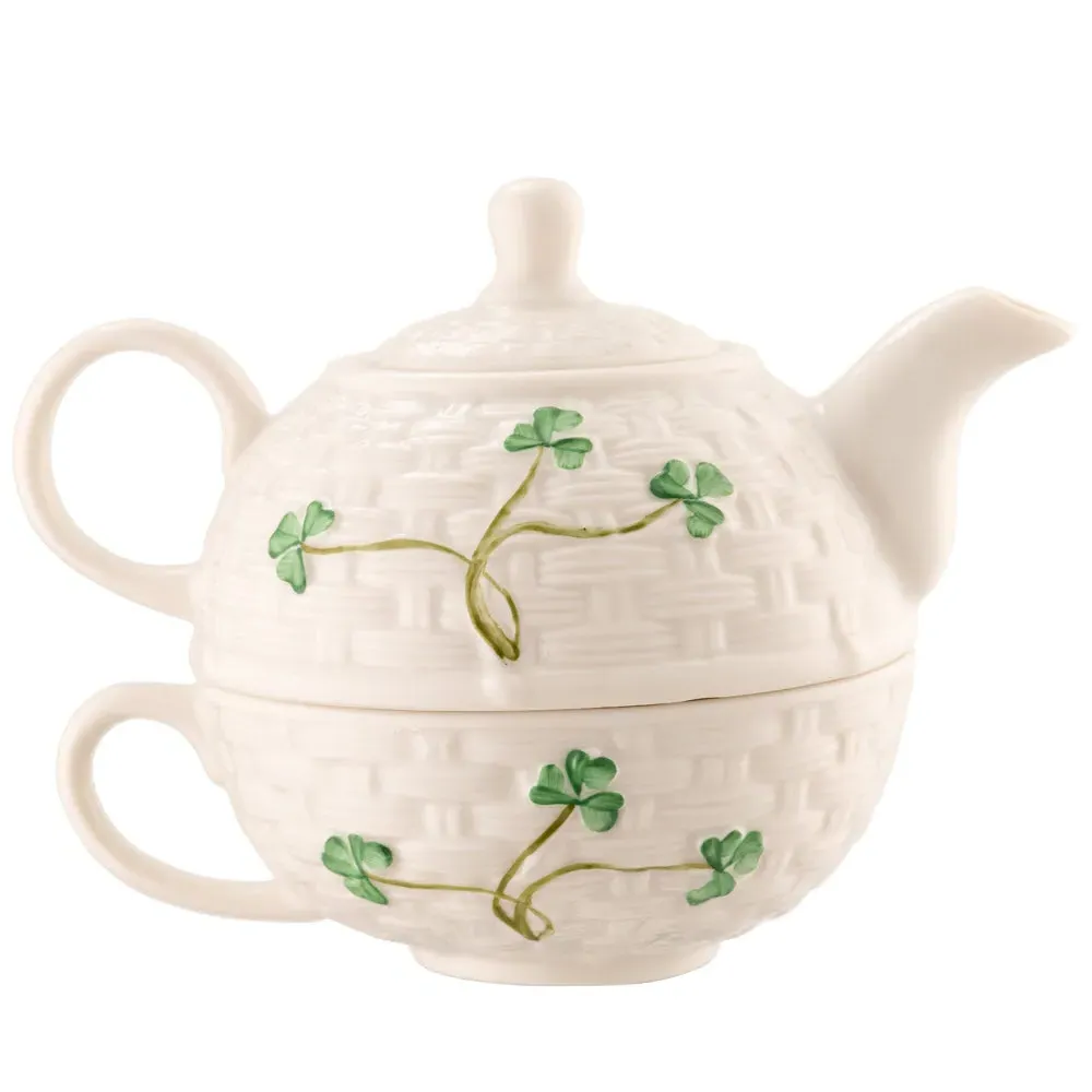 Shamrock Tea for One Set - White image