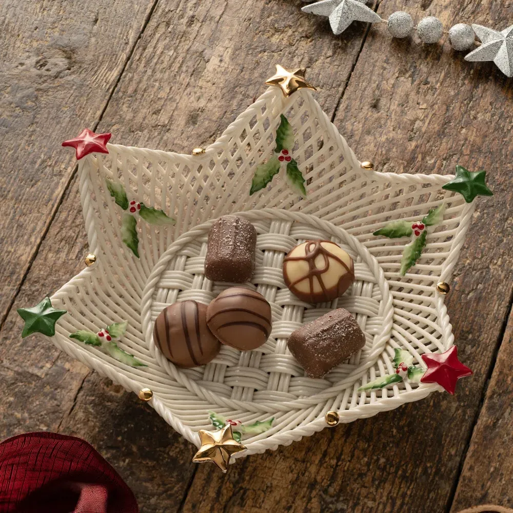 Star Basket - Gold, Green, Red