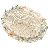 Woodland Ribbon Basket - White