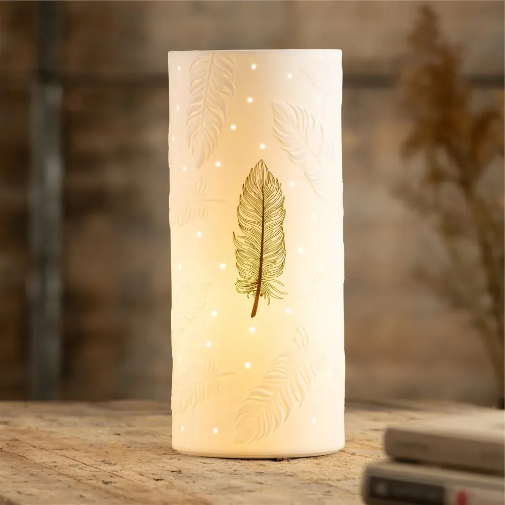 Belleek Living Feather Luminaire - Porcelain