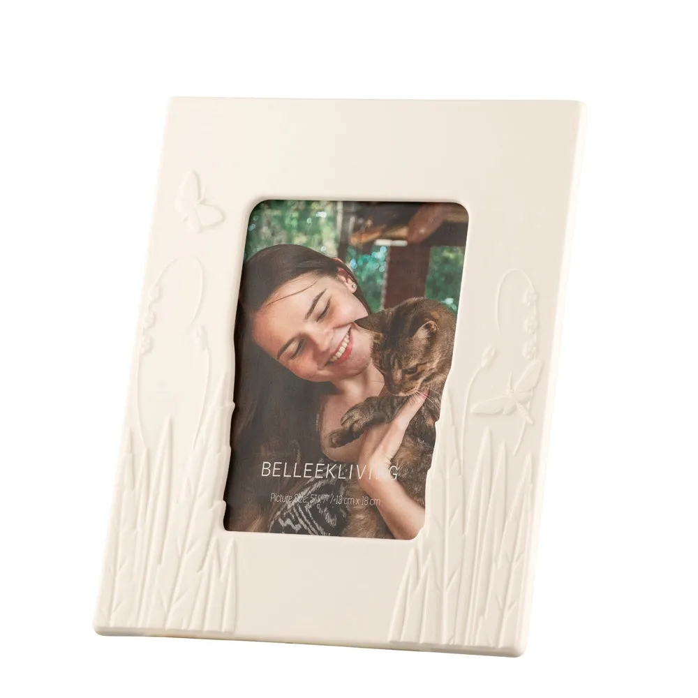 Botanical 5x7 Picture Frame - White, Parian image