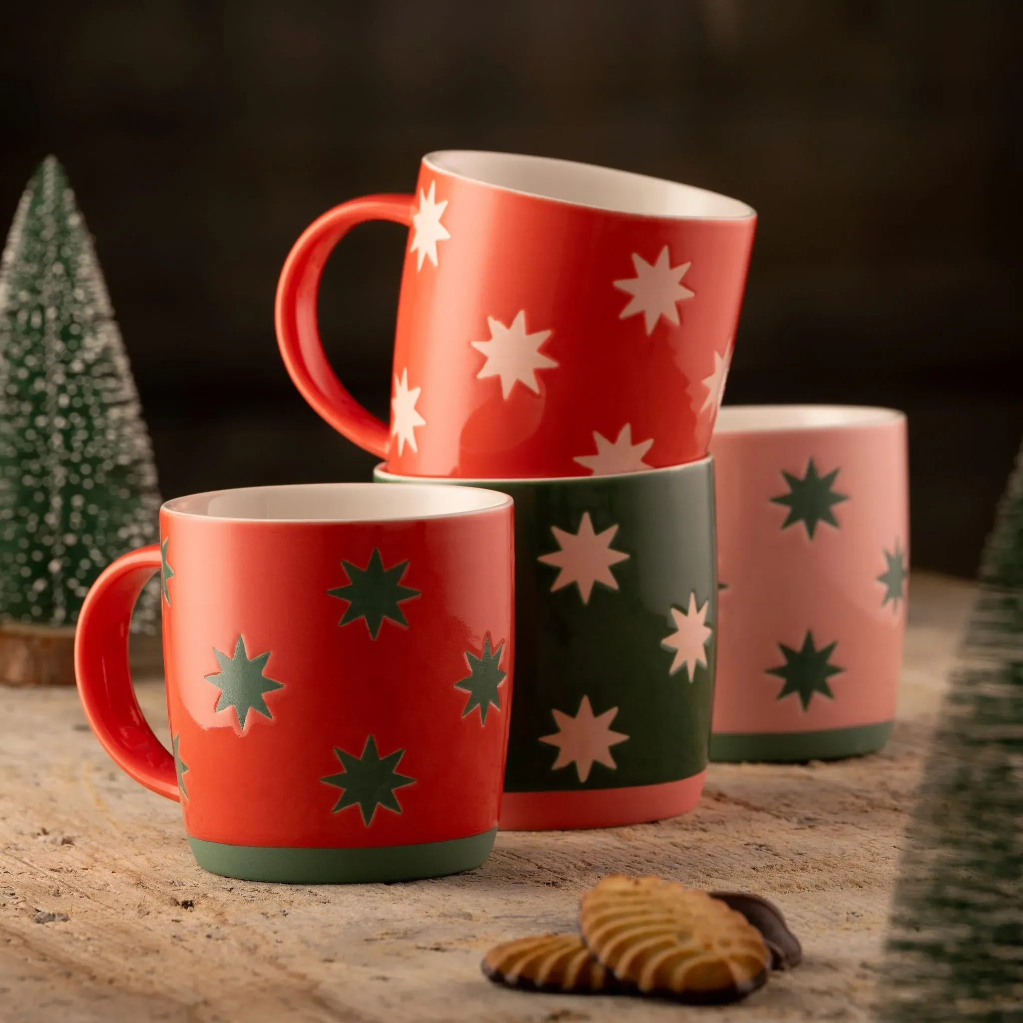 Bright Star Mugs Set of 4 - Fine China