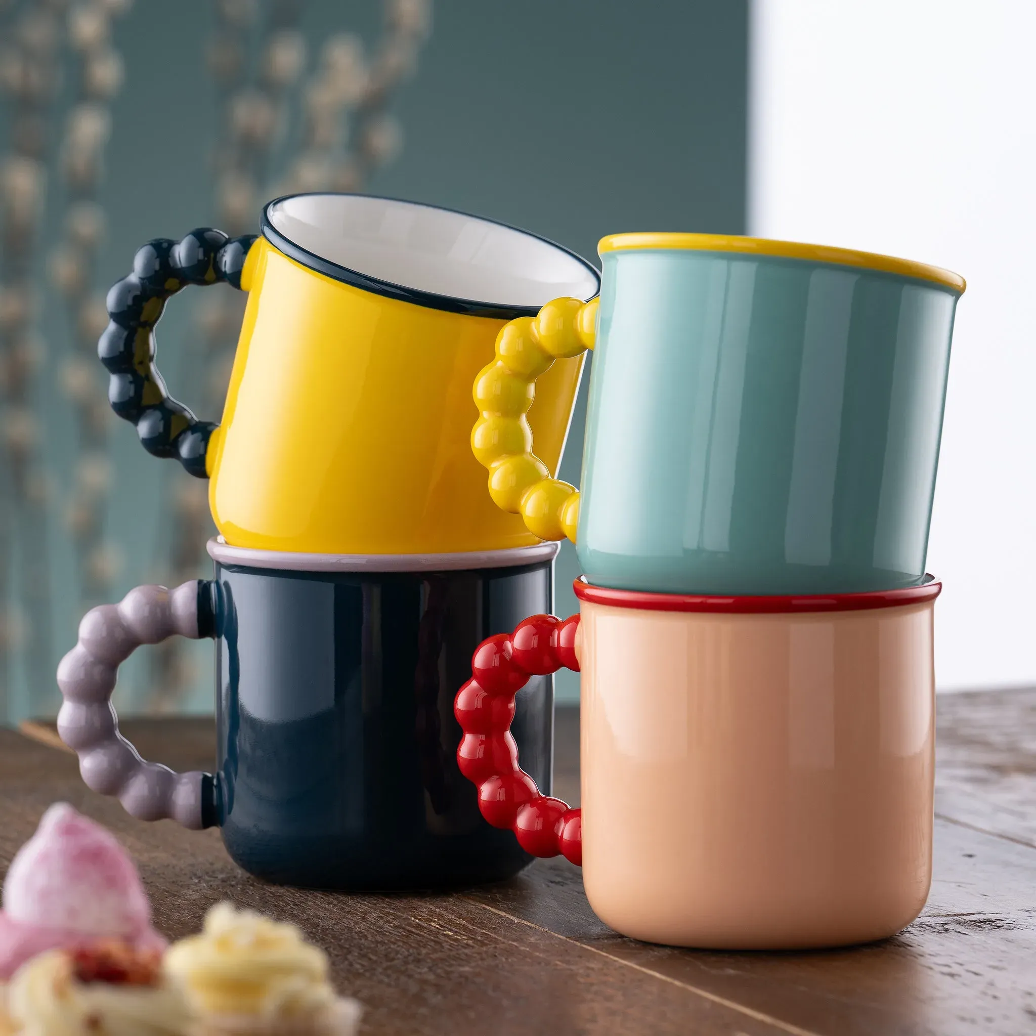 Bubble Mugs Set of 4 - Fine China