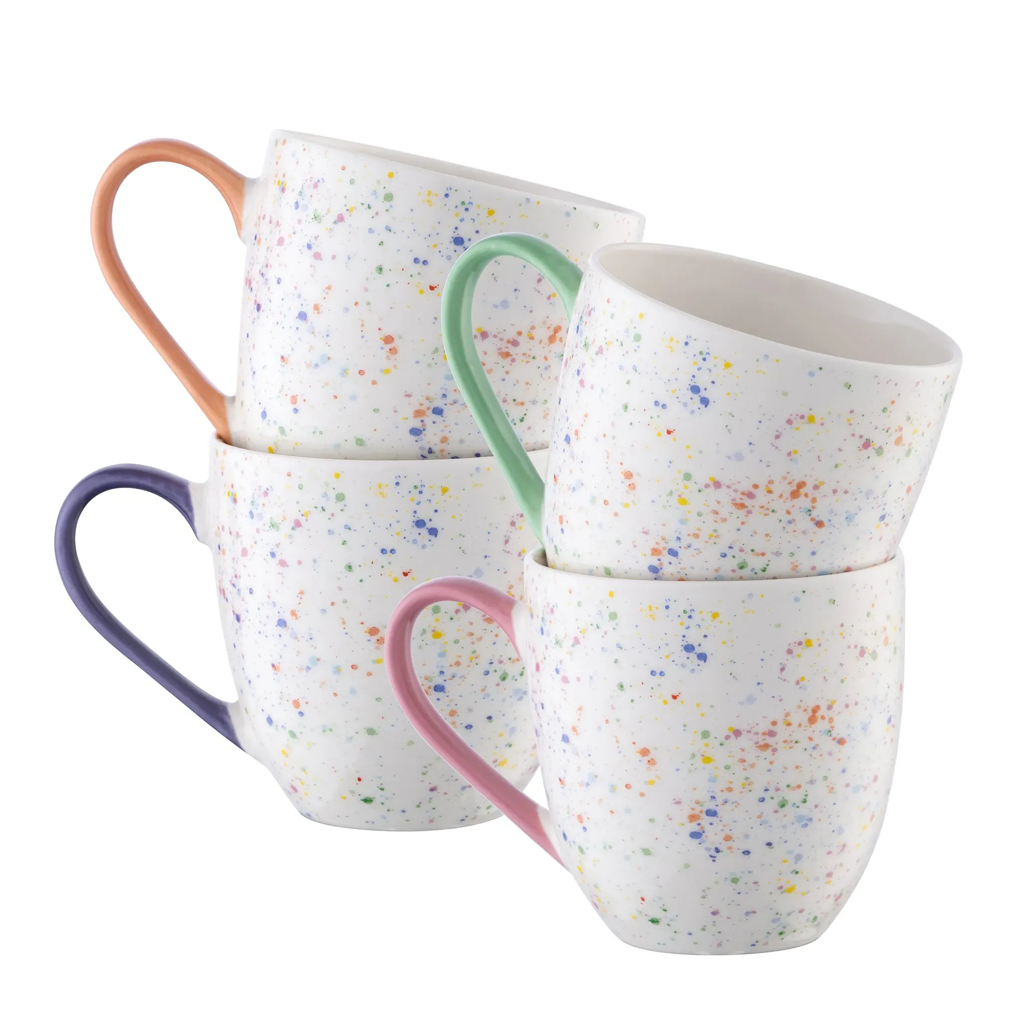 Confetti Mugs Set of 4 - Rainbow Speckle, Fine China image