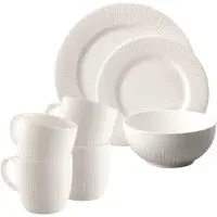 Erne 16 Piece Tableware Set - White, Porcelain