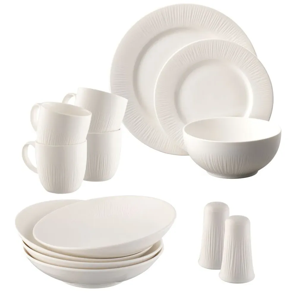 Erne 22 Piece Tableware Set - White, Porcelain image
