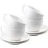 Erne Cappuccino Cup & Saucer Set of 4 - White, Porcelain