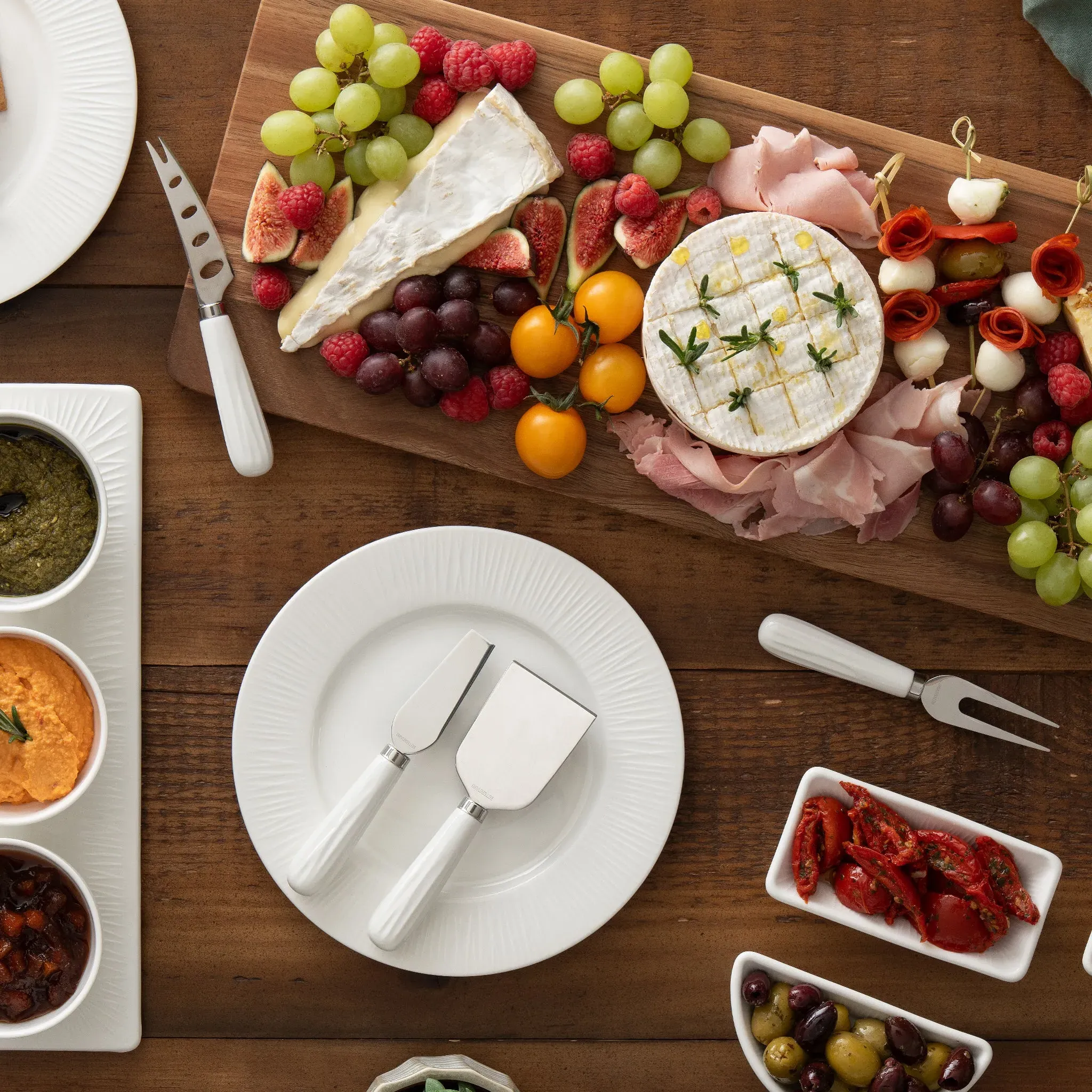 Erne Cheese Knife Set of 4 - White, Porcelain