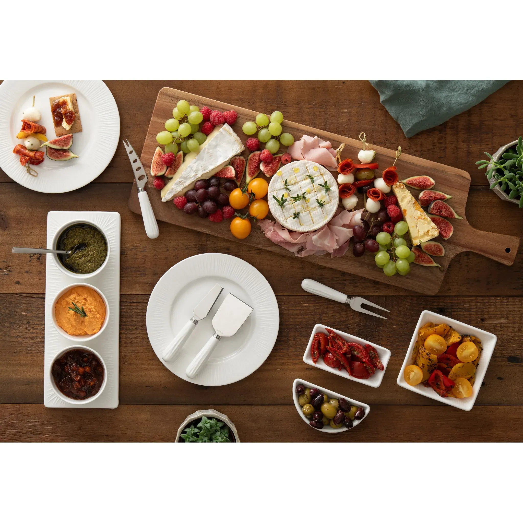 Erne Cheese Knife Set of 4 - White, Porcelain