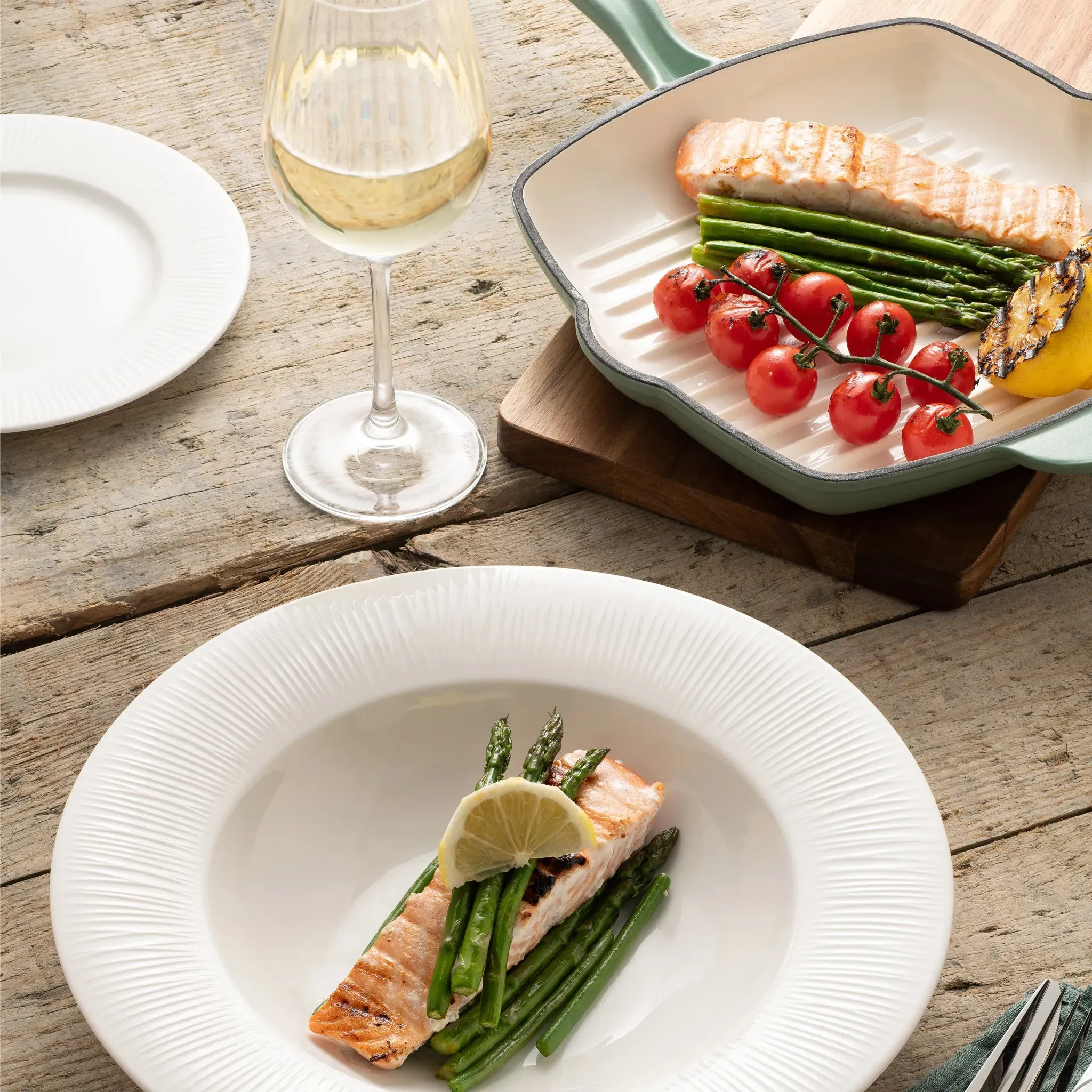 Erne Gourmet Dish Set of 2 - White, Porcelain