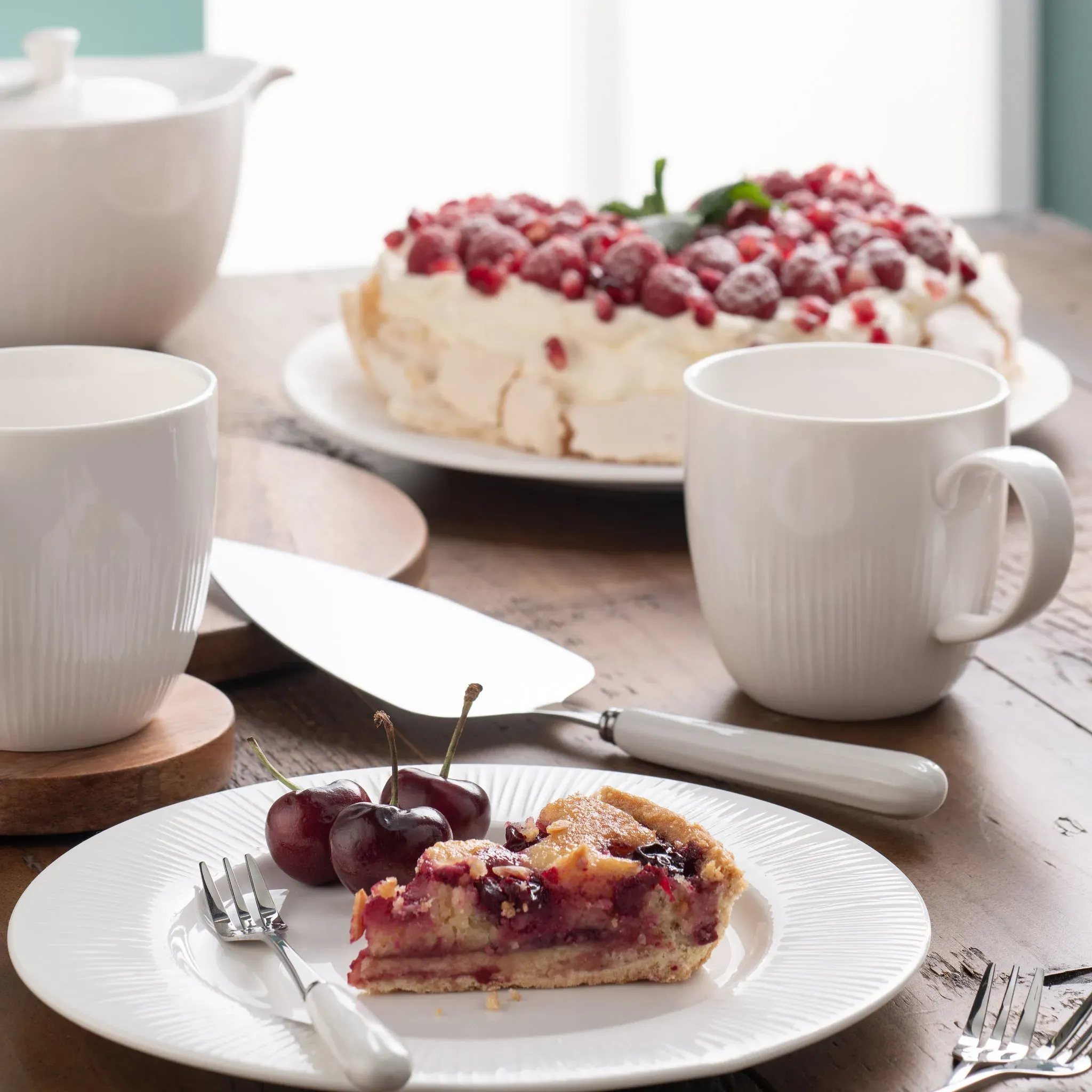 Erne Pastry Set - White, Porcelain