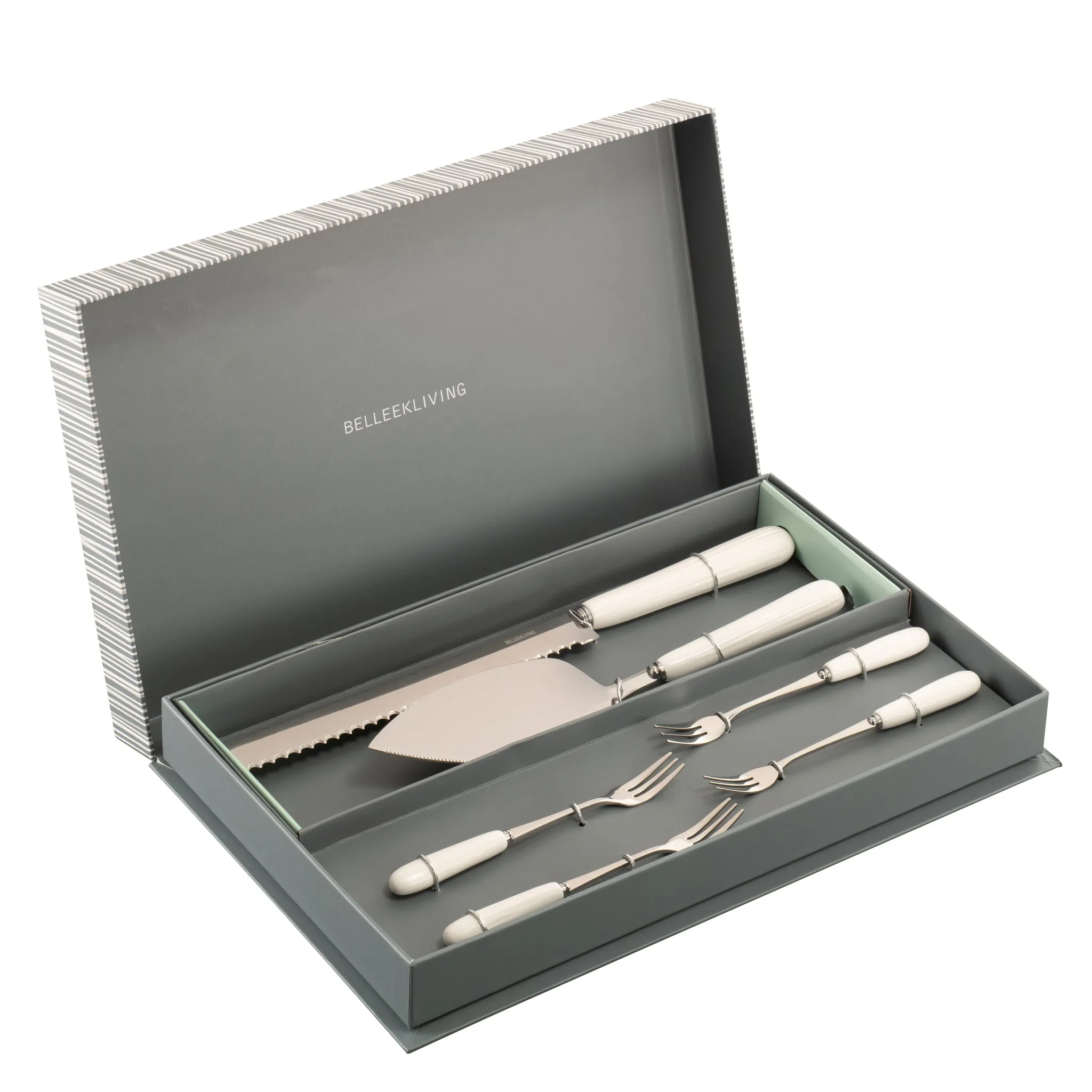 Erne Pastry Set - White, Porcelain image