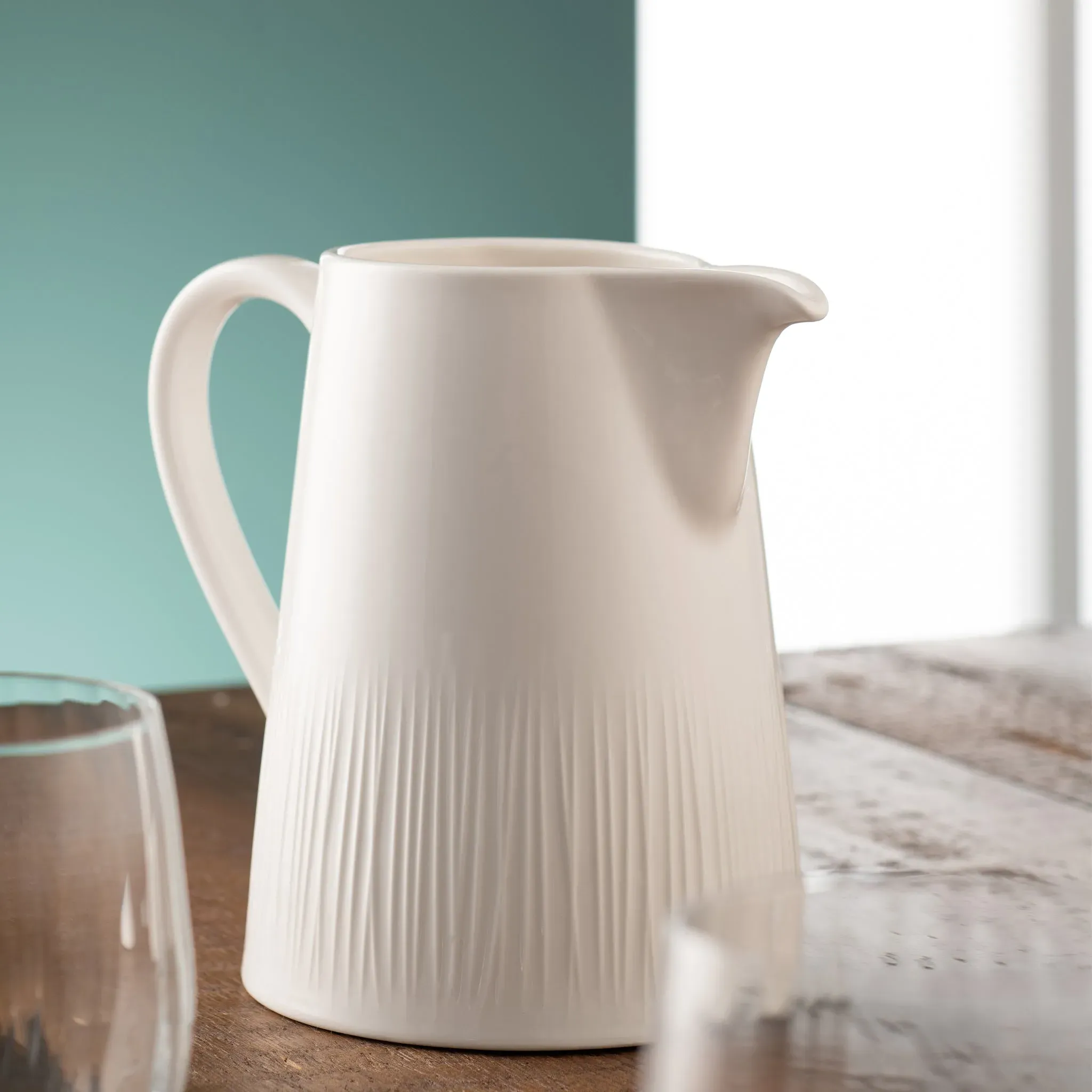 Erne Pitcher - White, Porcelain