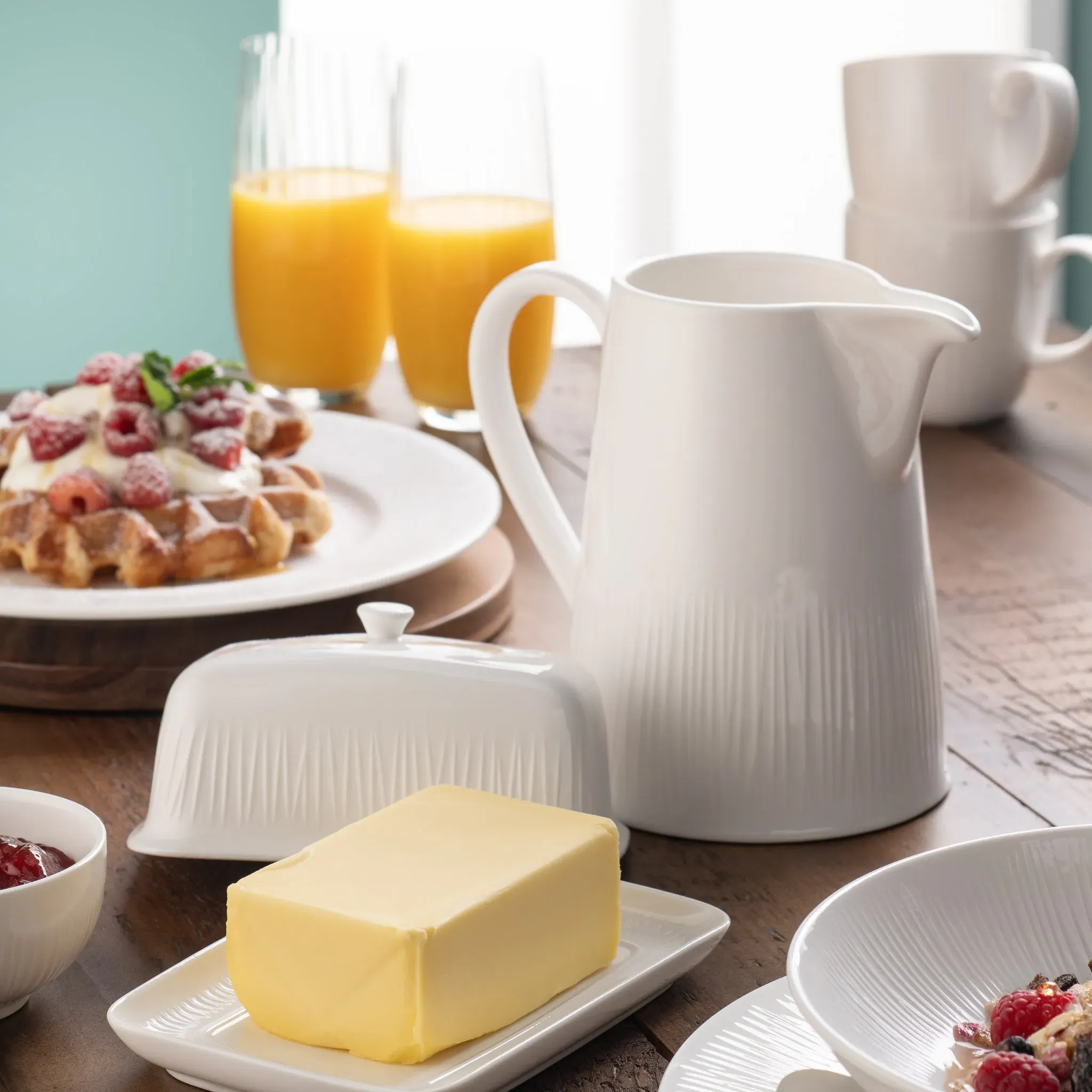 Erne Pitcher - White, Porcelain