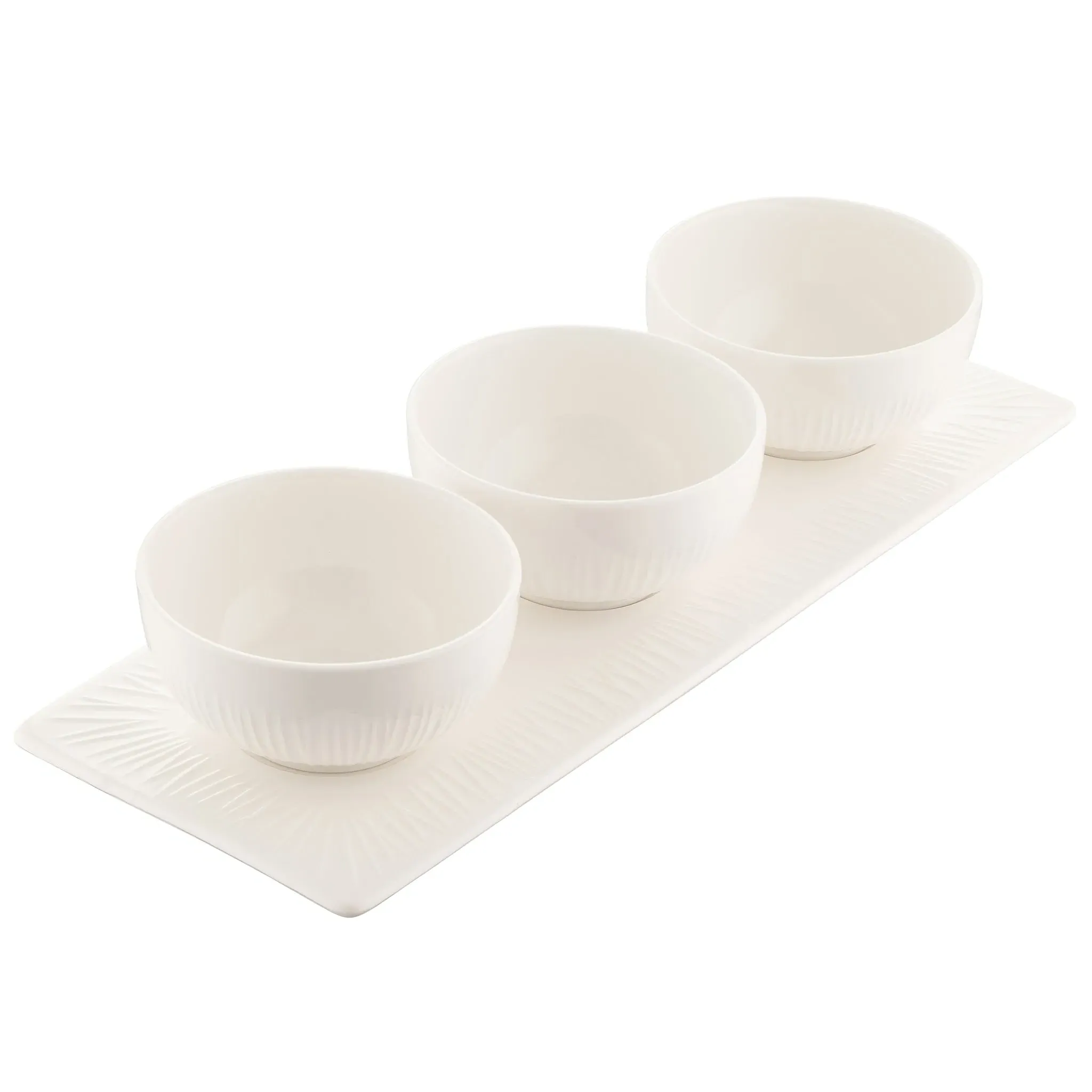 Erne Triple Bowl Set - White, Porcelain image