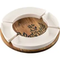 Graze Round Serving Board with Dishes - Acacia Wood