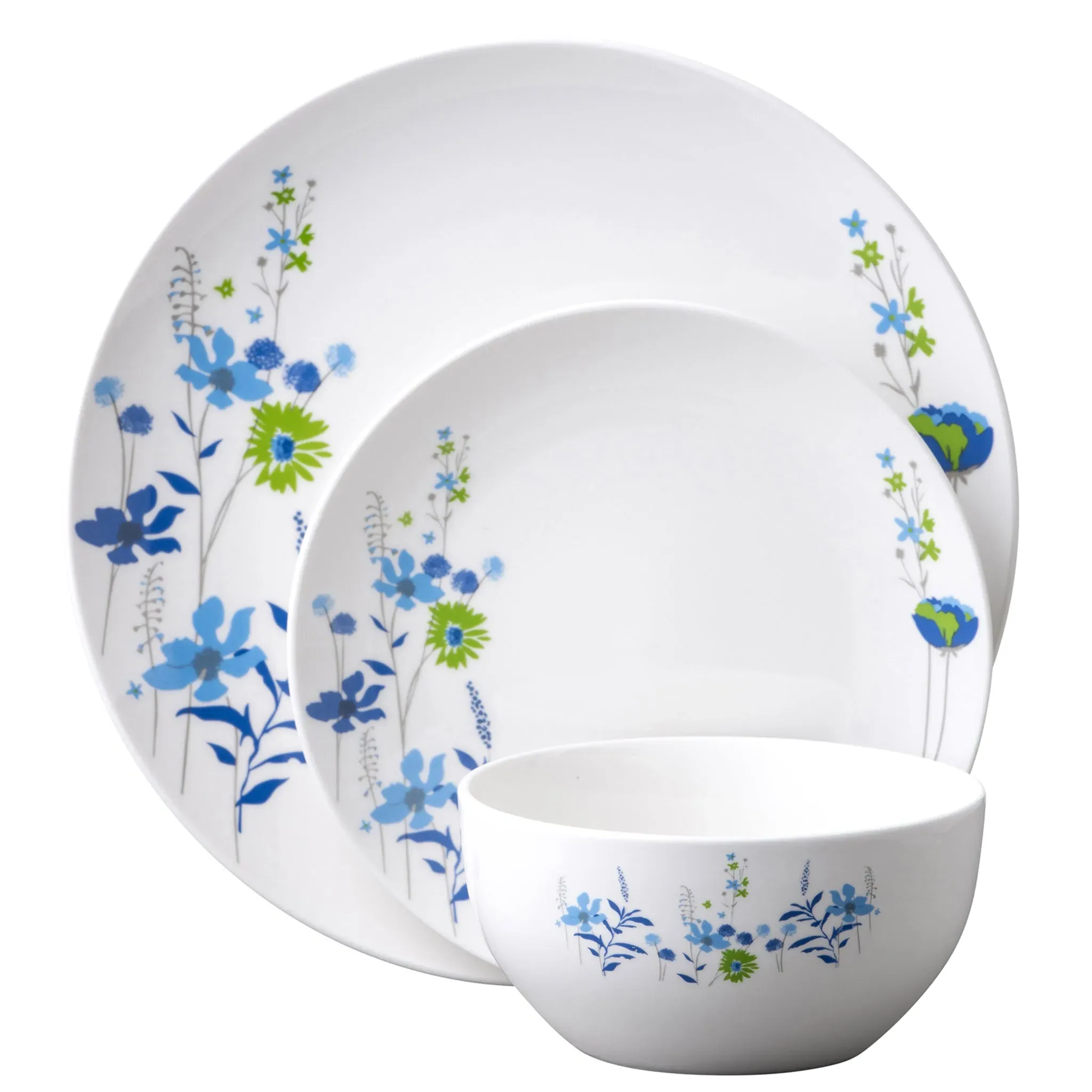 Indigo Bloom 12 Piece Dinnerware Set - Fine China product