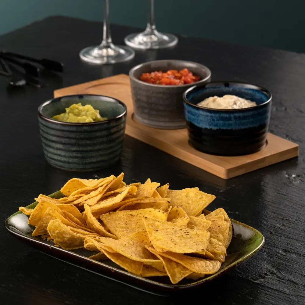 Koda Triple Bowl Set - Stoneware, Bamboo