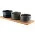 Koda Triple Bowl Set - Stoneware, Bamboo