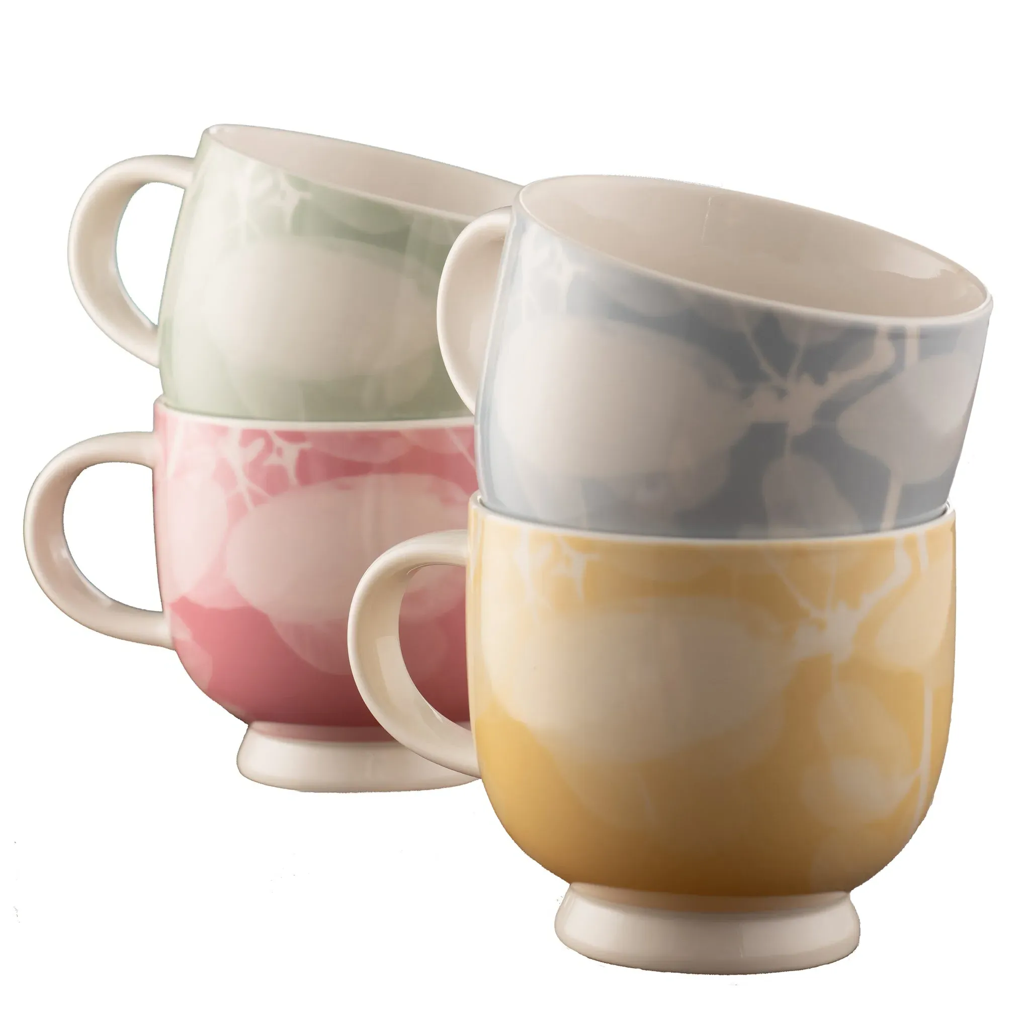 Laurel Footed Mug Set of 4 - Fine China