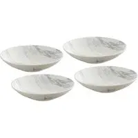 Marble Pasta Bowl Set of 4 - Grey, Porcelain