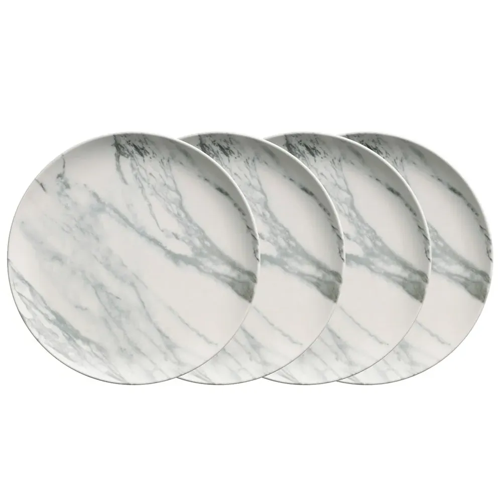 Marble Salad Plate Set of 4 - Grey, Porcelain