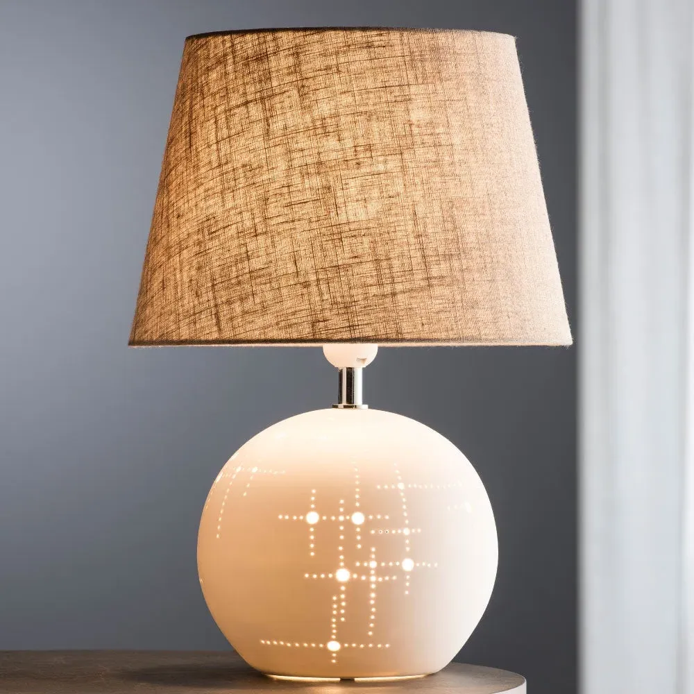 Orbit Lamp Luminaire with Dual Switch - White