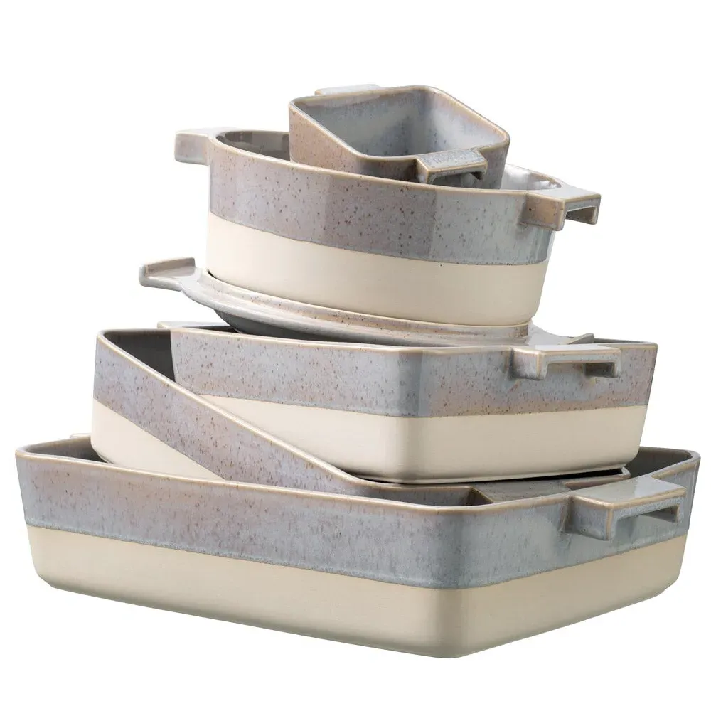 Porto Oval Covered Baker - Grey