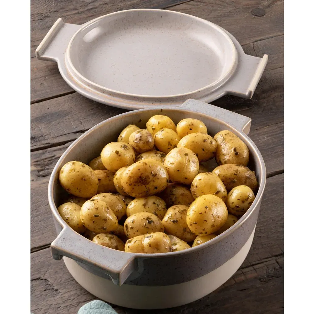 Porto Oval Covered Baker - Grey