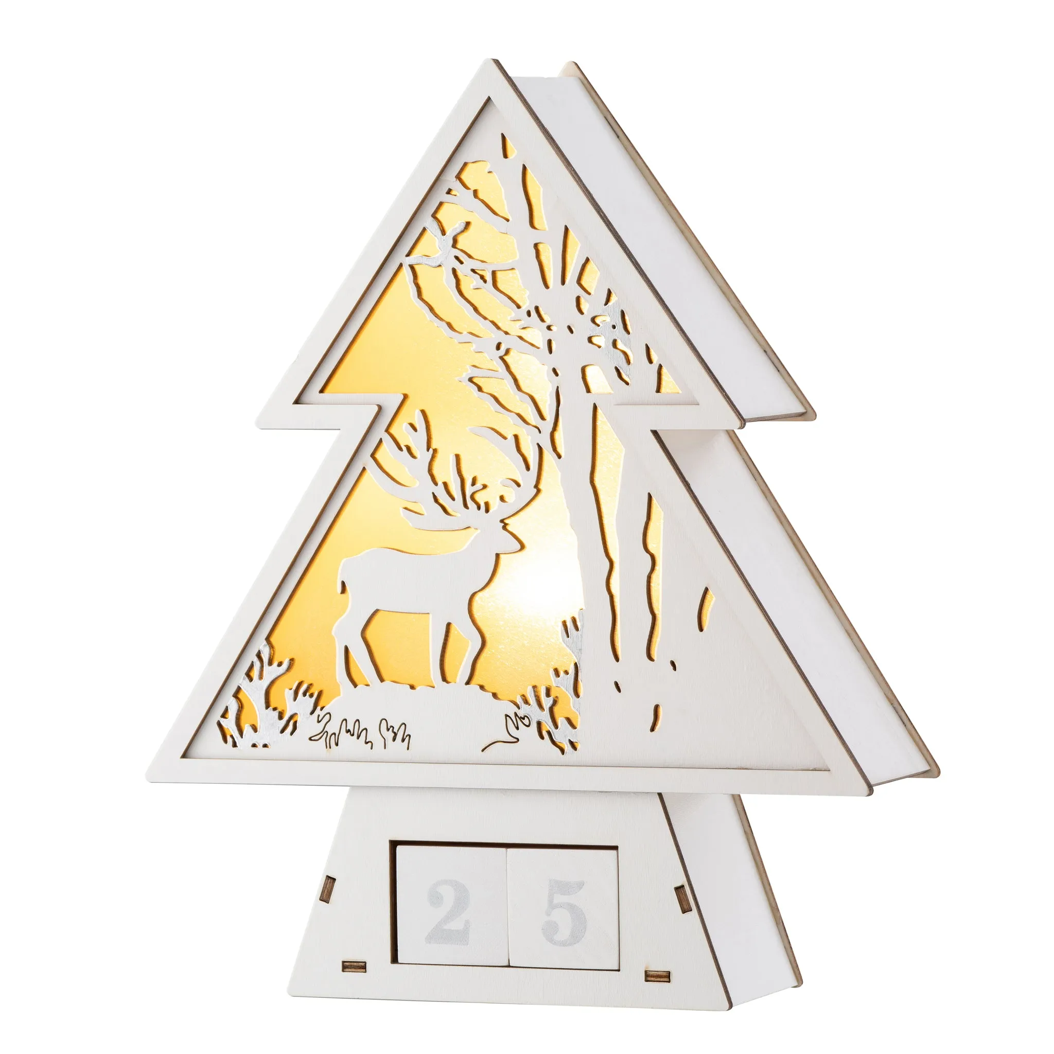 Reindeer Advent Wooden LED Countdown - Wood image