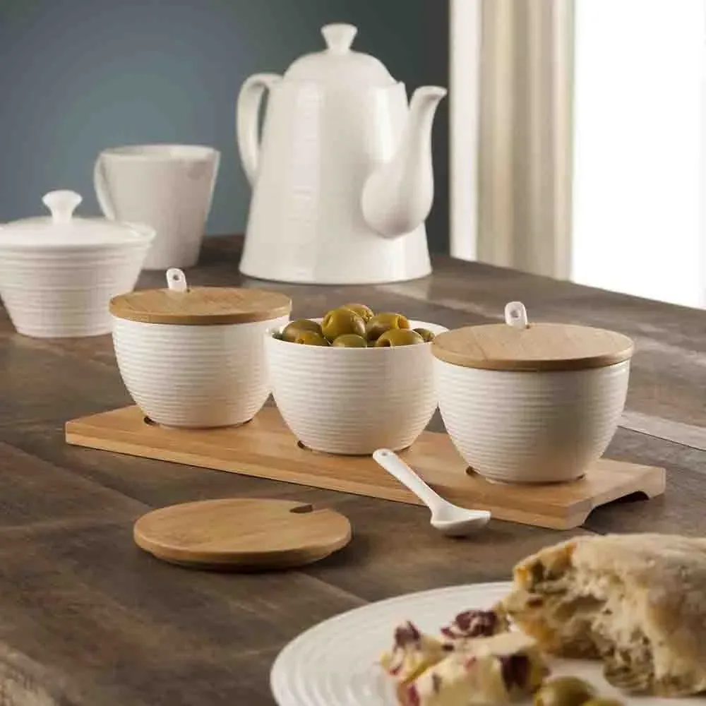 Ripple 3 Bowls Set - White, Porcelain alternate view
