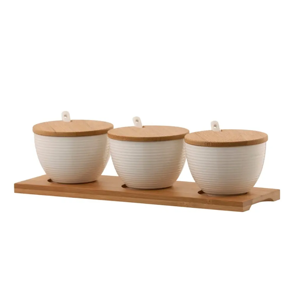 Ripple 3 Bowls Set - White, Porcelain product