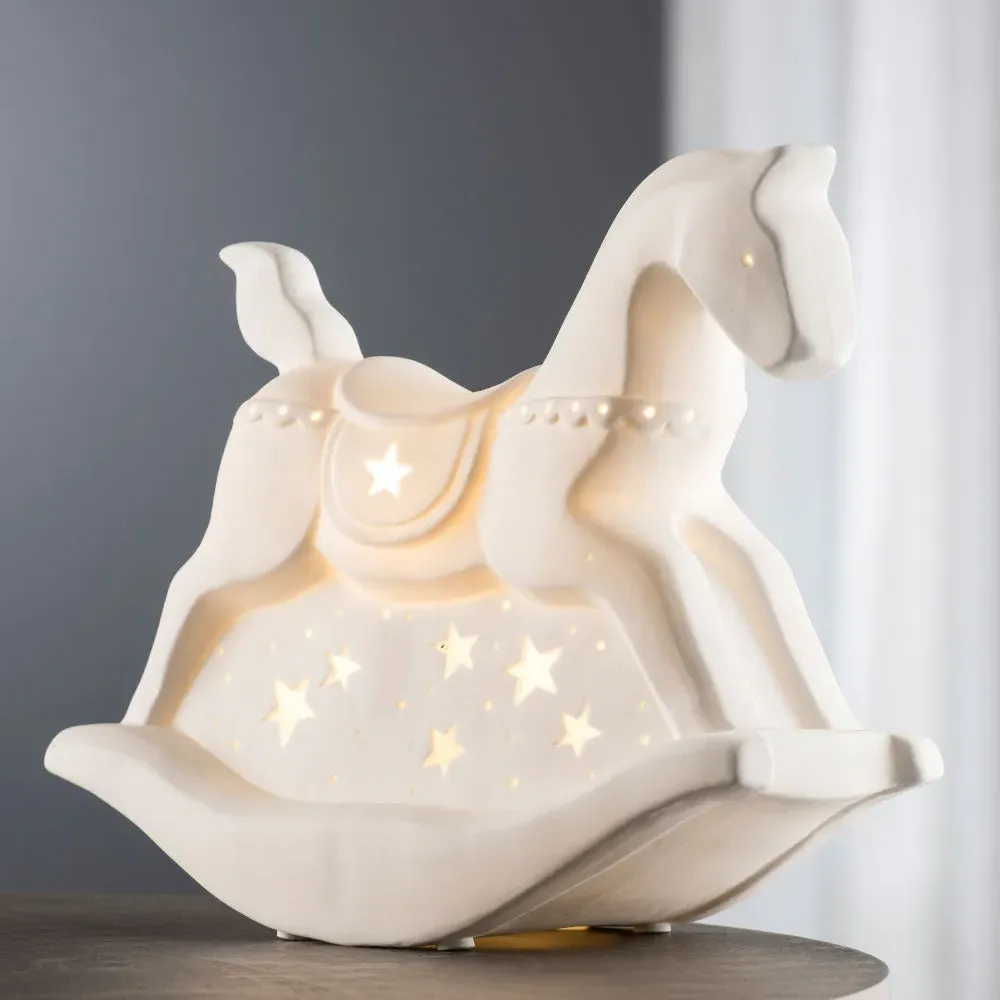 Rocking Horse Luminaire Table Lamp - White, Ceramic