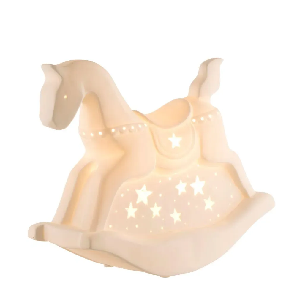 Rocking Horse Luminaire Table Lamp - White, Ceramic