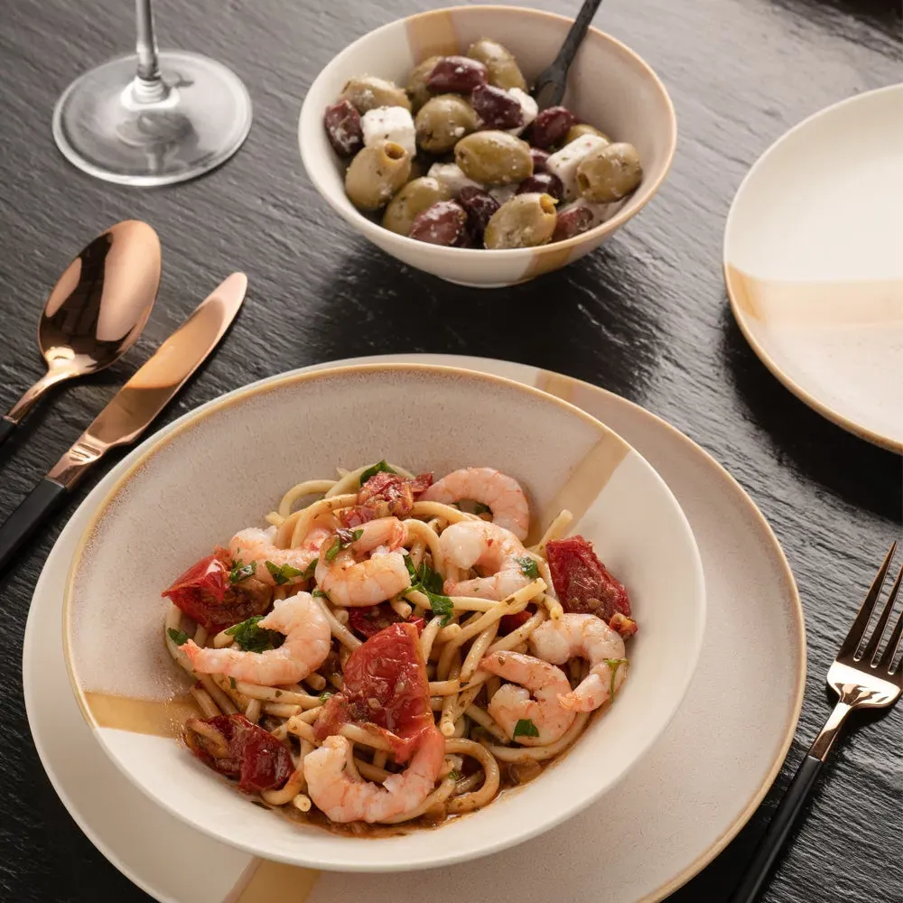 Saffron Set of 4 Dinner Plates - Golden, Porcelain