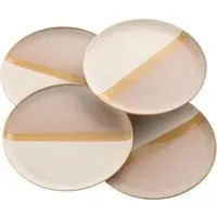 Saffron Set of 4 Dinner Plates - Golden, Porcelain