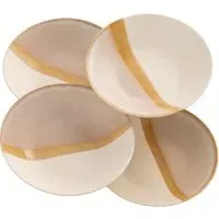 Saffron Set of 4 Pasta Bowls - Golden, Porcelain
