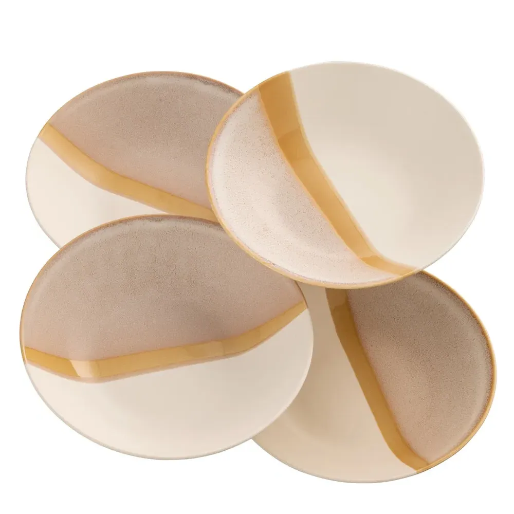 Saffron Set of 4 Pasta Bowls - Golden, Porcelain