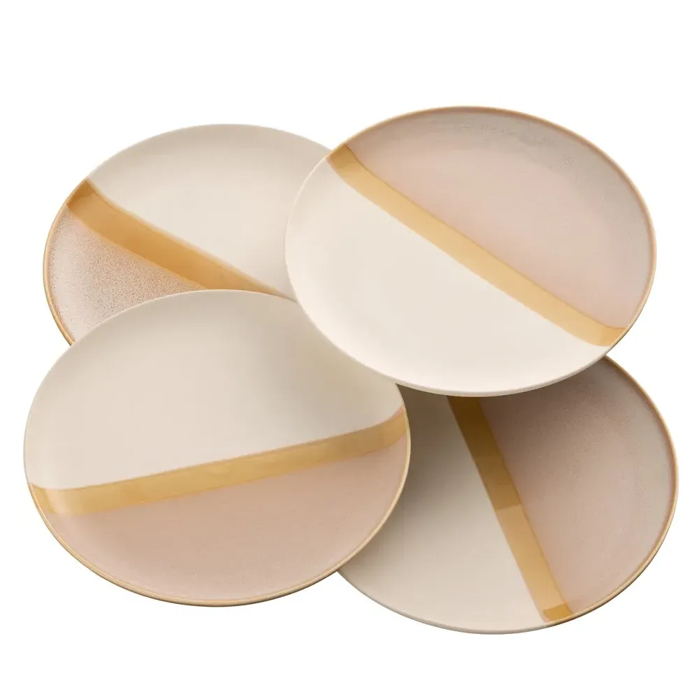Saffron Set of 4 Side Plates - Golden, Porcelain