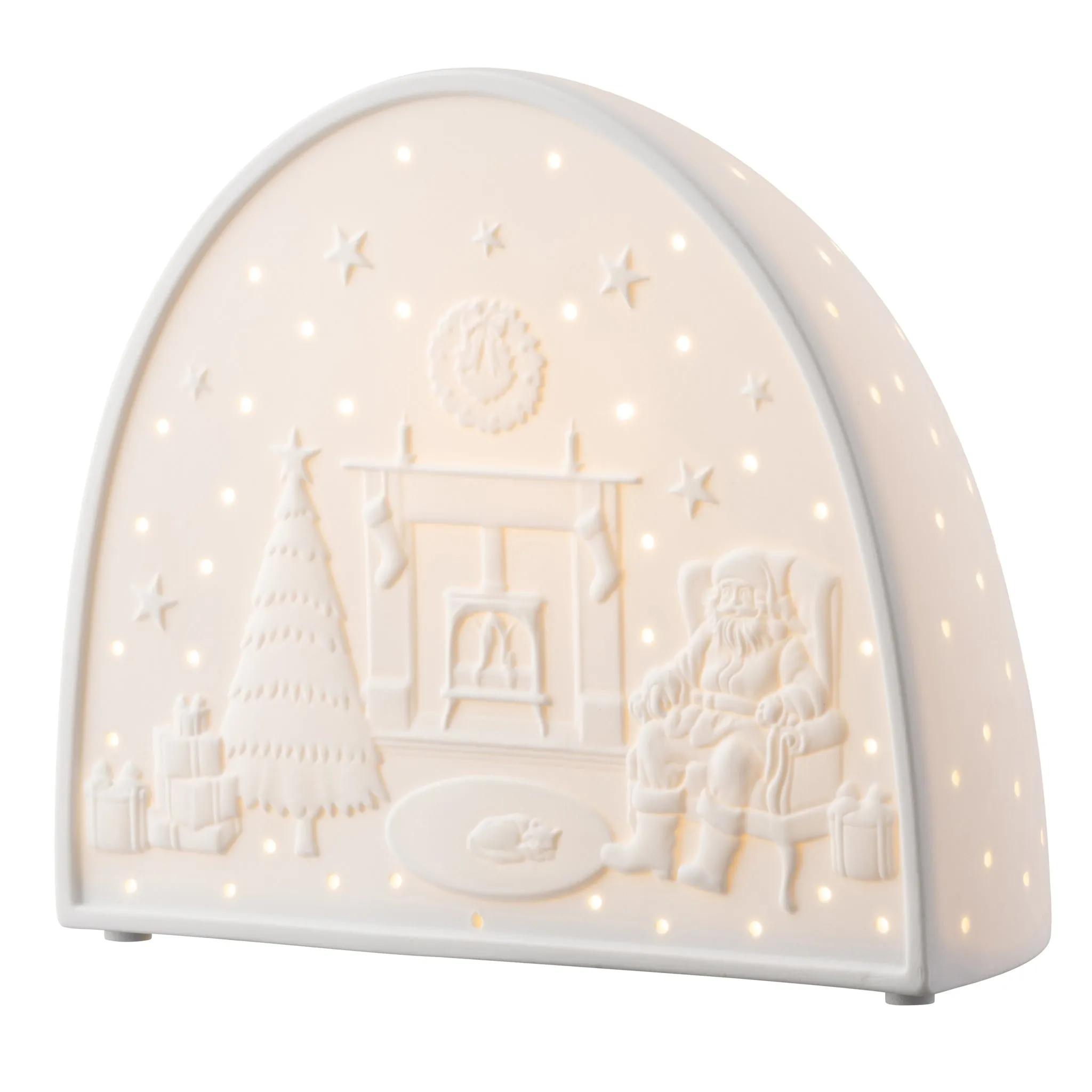 Santa by the Fire Luminaire - White, Porcelain image