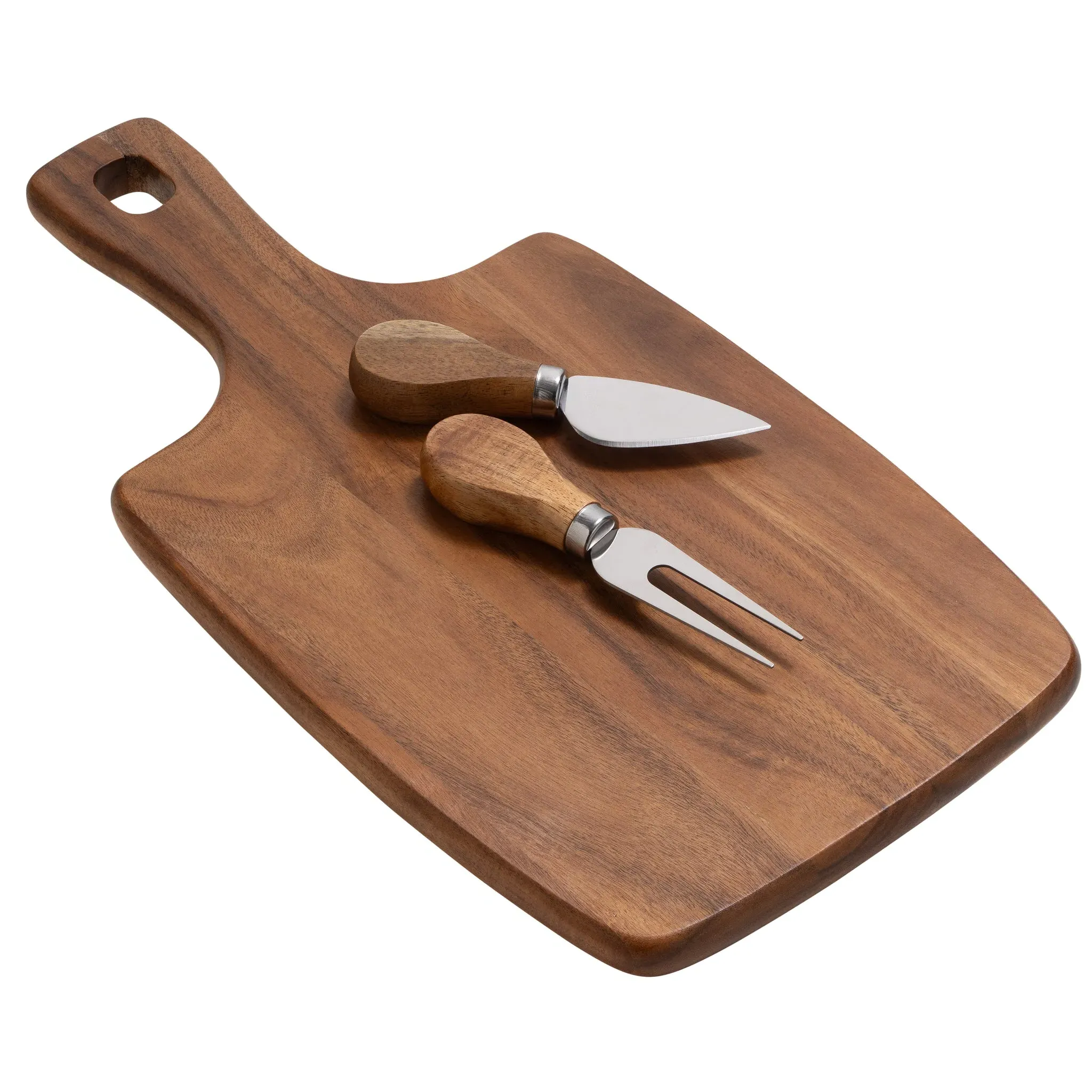 Serving Board Set with Cheese Knife and Fork - Acacia Wood product
