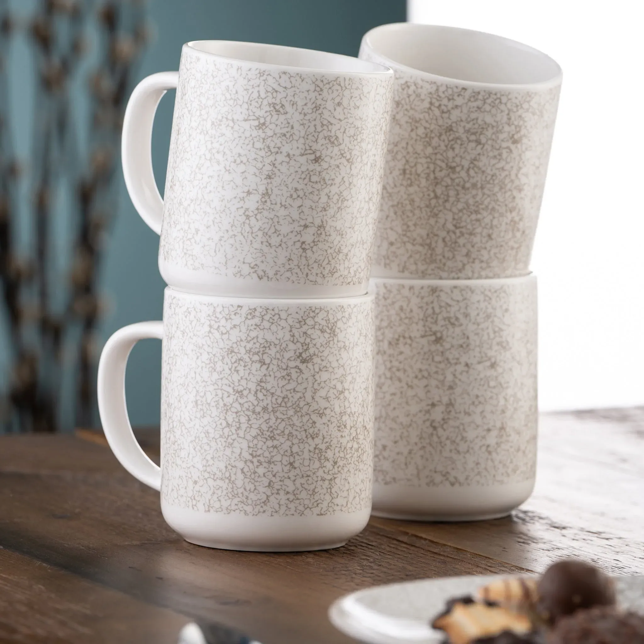 Terra Mugs Set of 4 - Grey, Fine China