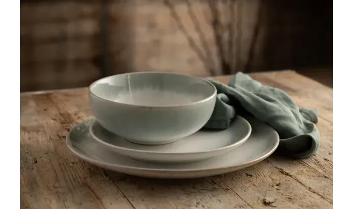 Tivoli 16 Piece Dinnerware Set - Blue Grey, Stoneware