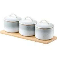 Tivoli Lidded Serving Bowl Set - Blue Grey, Stoneware