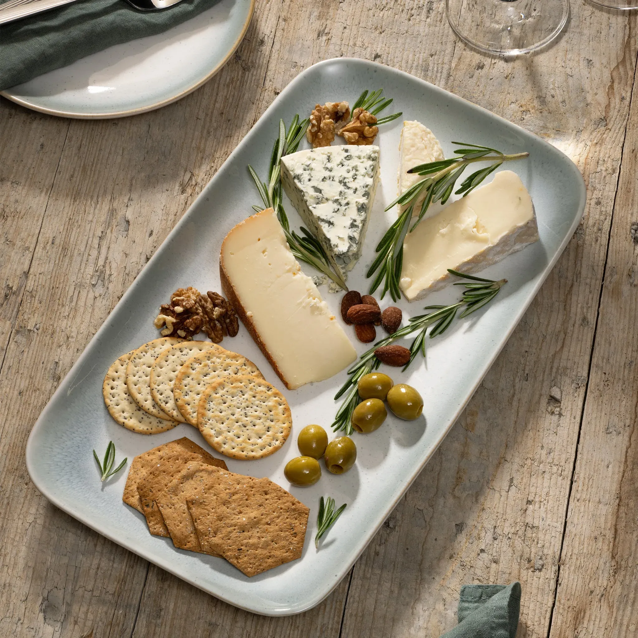 Tivoli Rectangle Platter - Blue Grey, Stoneware