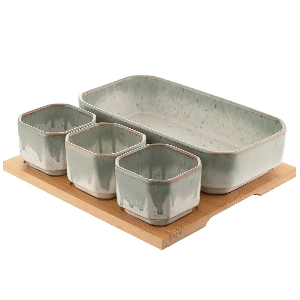 Tivoli Serving Set - Blue Grey, Bamboo image