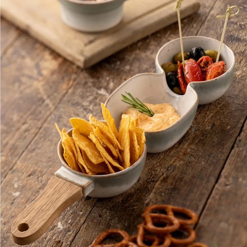 Tivoli Snack Server - Blue Grey, Stoneware