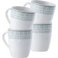 Vigo Mugs Set of 4 - Teal, Fine China